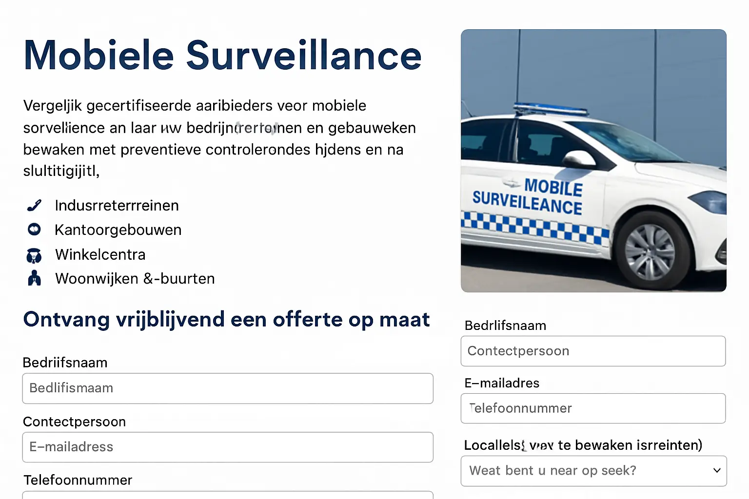Beveiliging bouwplaats mobiele surveillance